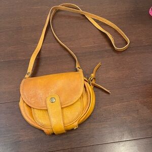 vintage Tan Leather Crossbody Bag